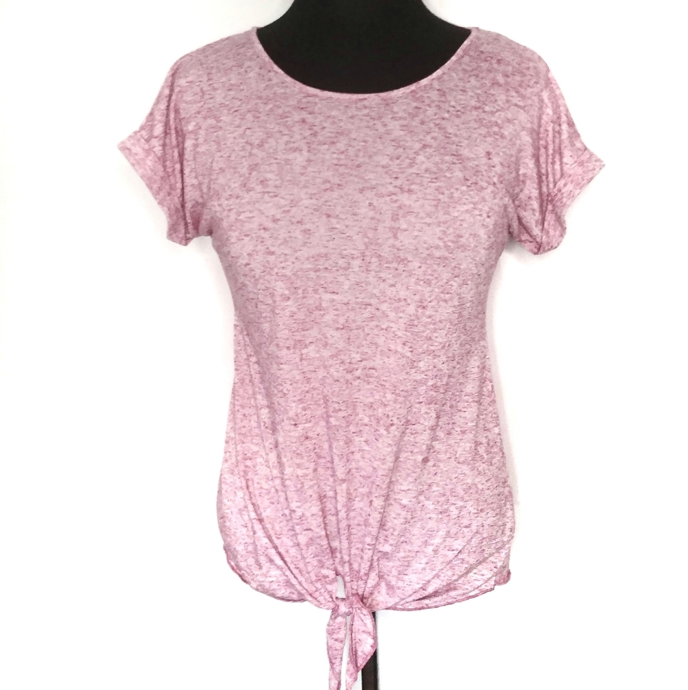 LASCANA FOR VENUS PINK FRONT TIE T-SHIRT SZ XS